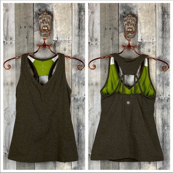 Athleta Equator Strappy Tank in Olive Grey Size XS - Picture 7 of 16